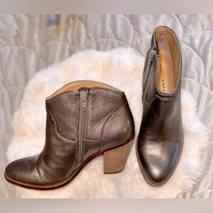 Lucky Brand Silver Ankle Booties Sleek Design